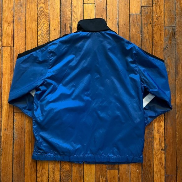 Vintage‎ 90s Nike 1992 Women's Blue Black White Zip Windbreaker Track Jacket - Picture 3 of 4